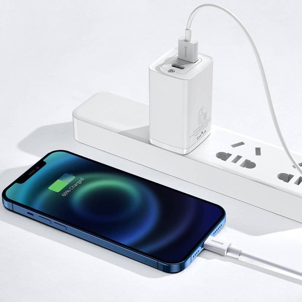 کابل شارژ سریع و انتقال داده لایتنینگ بیسوس رنگ سفید مدل USB to iP 2.4A 1m — تصویر ۴