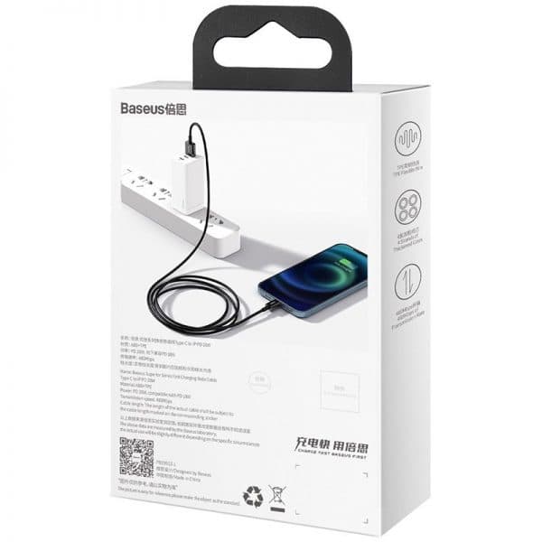 کابل شارژ سریع و انتقال داده لایتنینگ بیسوس رنگ مشکی مدل USB to iP 2.4A 1m — تصویر ۵