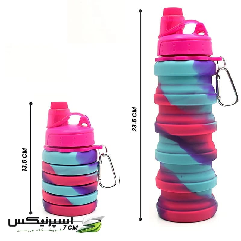 قمقمه تاشو مدل سیلیکونی گنجایش 0.5 لیتر — تصویر ۶