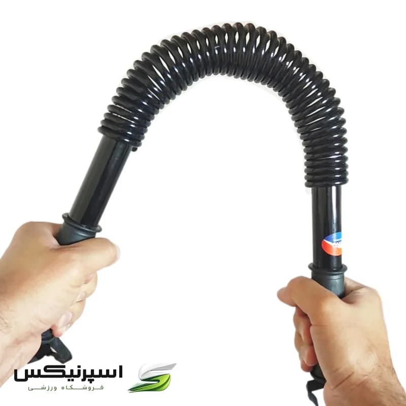 فنر کروشه بدنسازی مدل سه موج با تحمل فشار 60 کیلوگرم، ضخامت 50 میلی‌متر، ابعاد 61x5x5 سانتی‌متر و وزن 1530 گرم، مناسب تمرین کراسفیت و تقویت مچ — تصویر ۳
