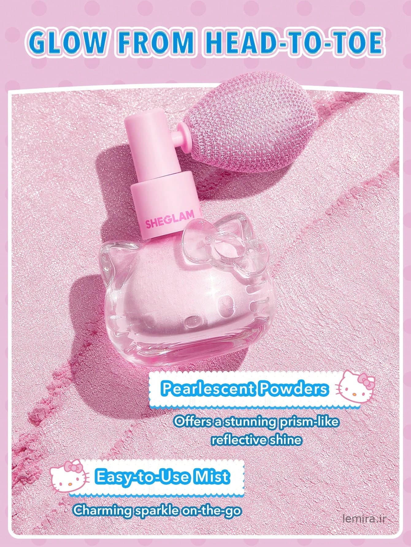 هایلایتر و بادی میست هلو کیتی شیگلم مدل Kitty Glow — تصویر ۲