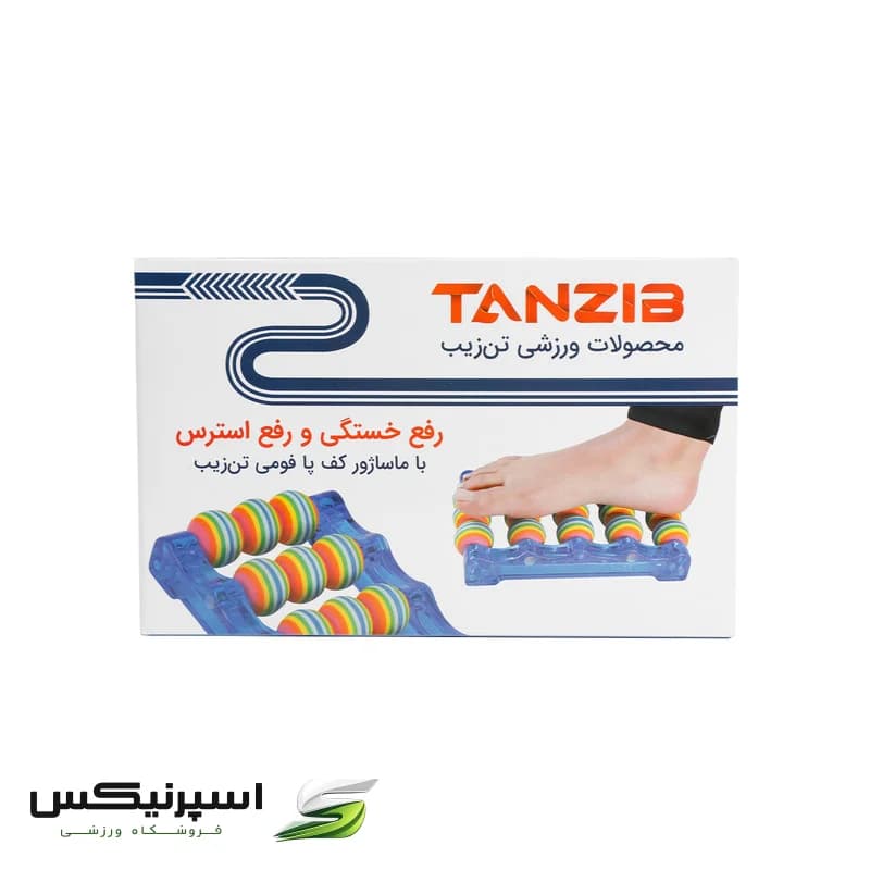ماساژور کف پا تن زیب مدل فومی با بدنه پلاستیکی کریستالی، 12 گوی فومی نرم برای ماساژ سطحی و آرامش‌بخش، مناسب محیط کاری و افراد با پوست حساس، درجه سختی 1 از 4، ساخت ایران — تصویر ۴