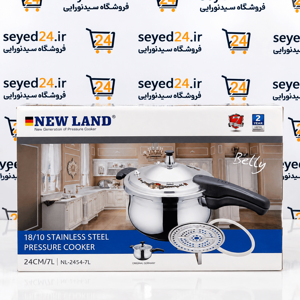 زودپز استیل گلدار نیولند مدل NL-2454 گنجایش ۷ لیتر — تصویر ۵