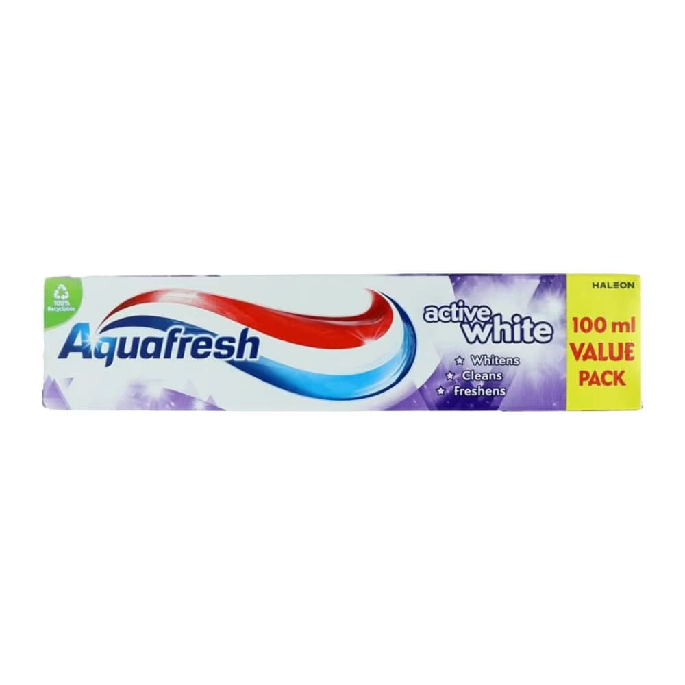 خمیر دندان آکوا فرش Aquafresh مدل Active White سفید کننده دندان حجم 100 میل