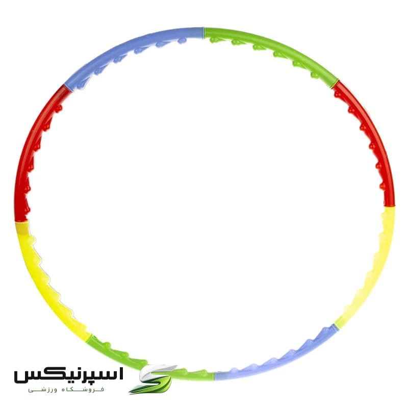 حلقه تناسب اندام مدل عاجدار بزرگ با ابعاد 96×96 سانتی‌متر، دارای 8 قطعه جداشونده و قابلیت استفاده با 6 یا 7 قطعه، با برجستگی داخلی و نصب آسان