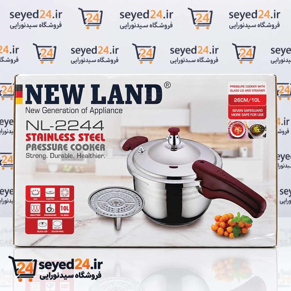 زودپز استیل نیولند مدل NL-2244 گنجایش ۱۰ لیتر — تصویر ۲