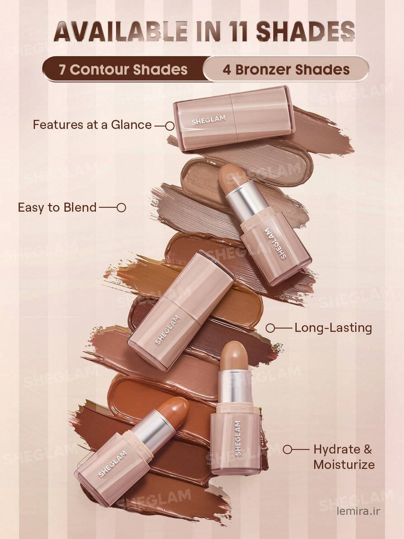 کانتور استیکی کَره ای شیگلم Buttery Buff Contour & Bronzer Stick — تصویر ۳