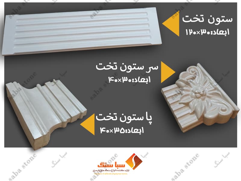 ابزار ستون نمای رومی 120*130 سنگی به همراه پایه و سرستون