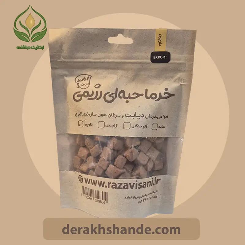 خرما حبه ای رژیمی رضوی با طعم دارچین — تصویر ۲