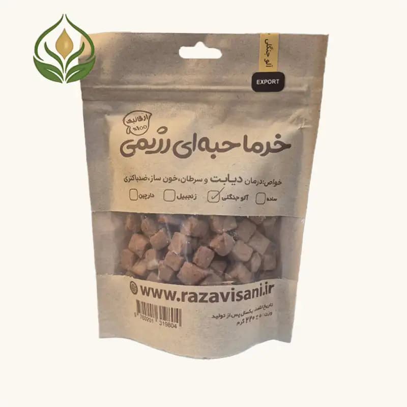 خرما حبه ای رژیمی رضوی با طعم آلو جنگلی