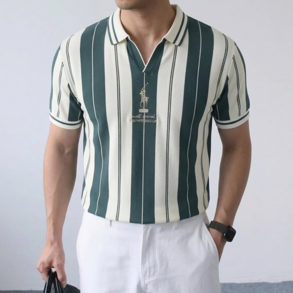 تیشرت یقه کوبایی برند POLO پولو — تصویر ۶