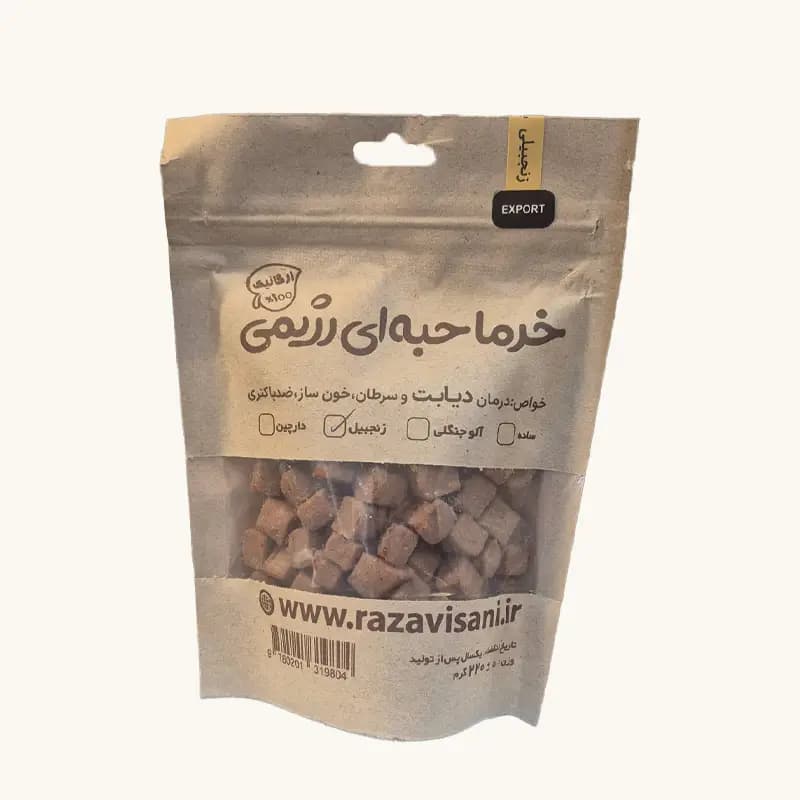 خرما حبه ای رژیمی رضوی با طعم زنجبیل