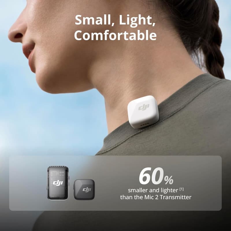 میکروفن بی سیم دی جی آی مدل DJI-mic-mini-transmitter-2TX با درگاه اتصال USB Type-C — تصویر ۴