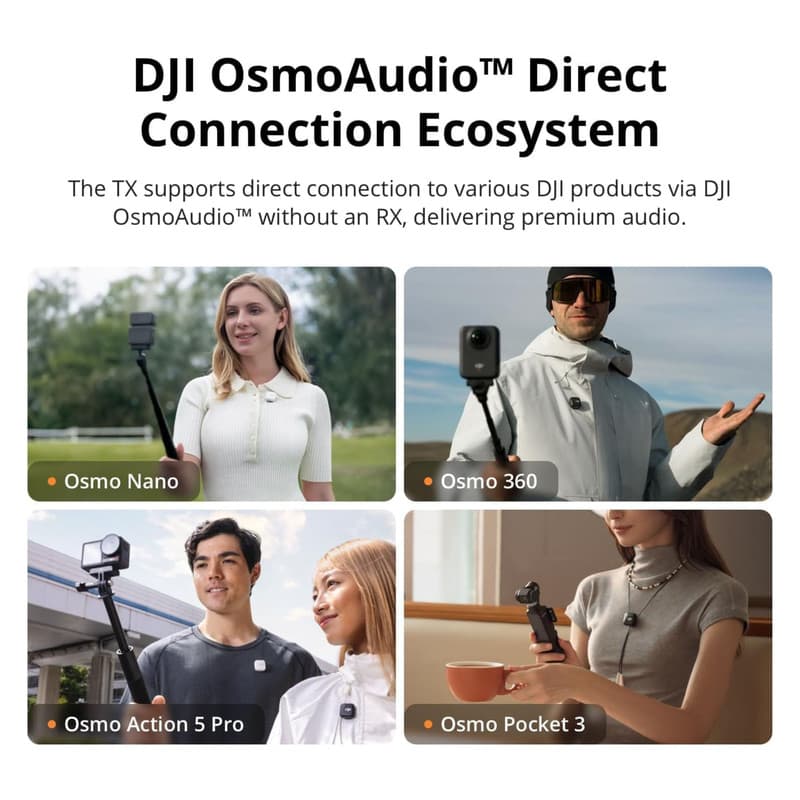 میکروفن بی سیم دی جی آی مدل DJI-mic-mini-transmitter-2TX با درگاه اتصال USB Type-C — تصویر ۶