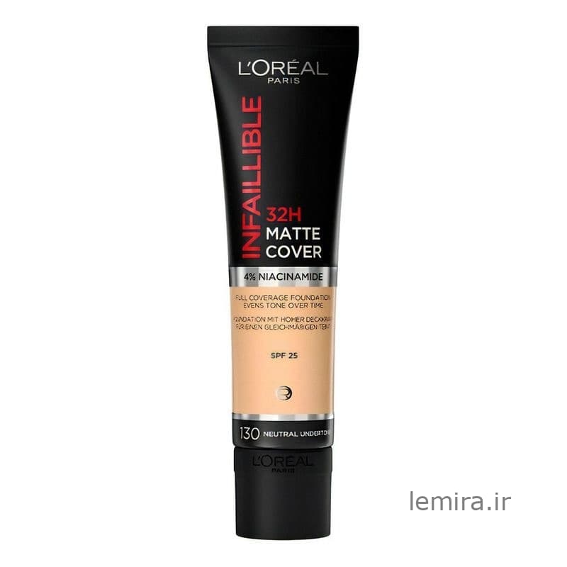 کرم پودر مات اینفالیبل لورآل تیوپی L’Oréal Paris Infallible Matte Cover Foundation