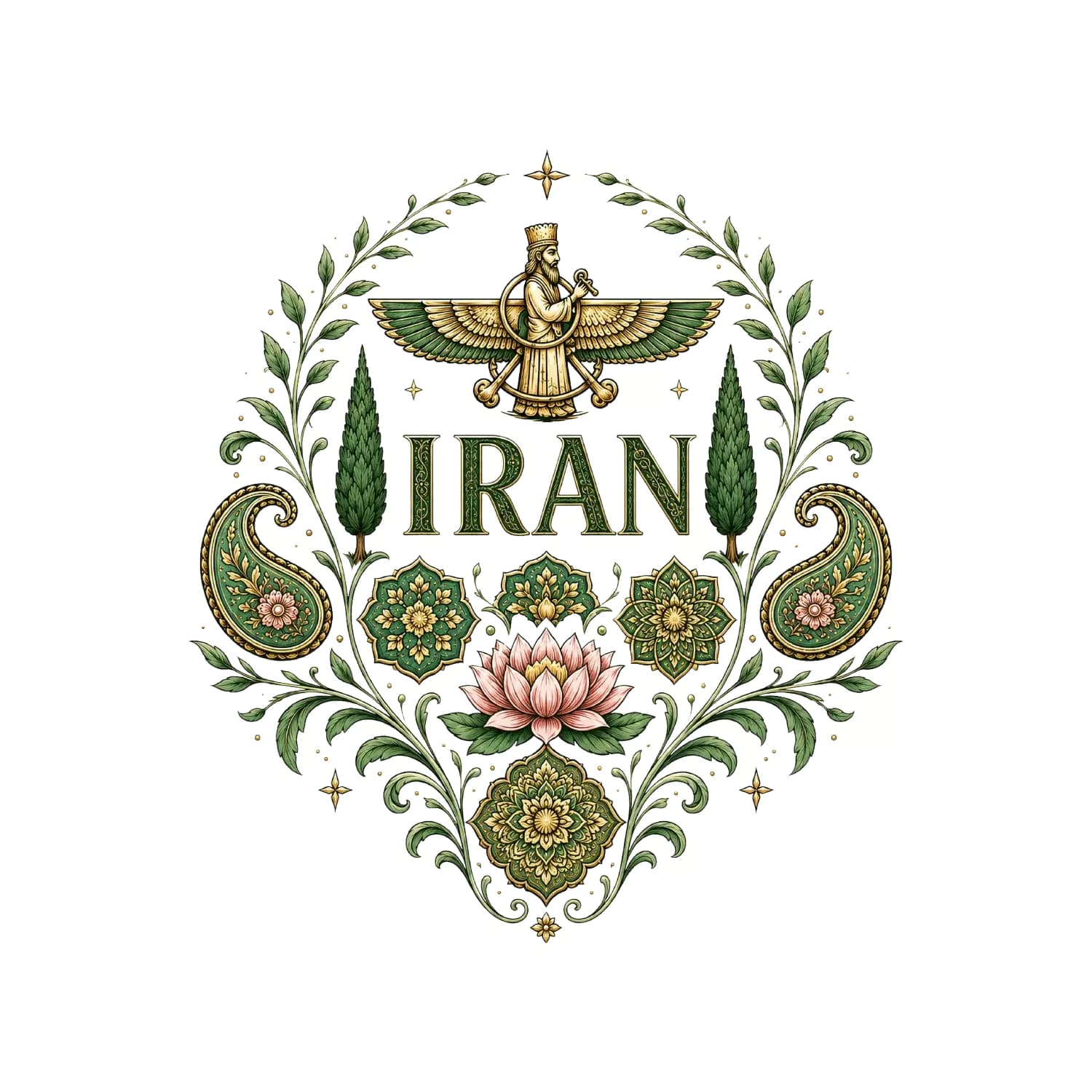 تیشرت پنبه دو نخ طرح ایران فروهر — تصویر ۸