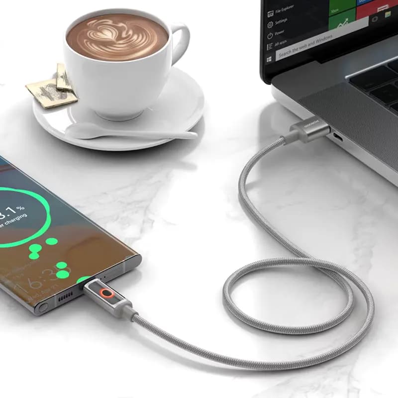 کابل شارژ پرودو مدل PORODO PDCBL0043GY Porodo PDCBL0043GY Charging Cable — تصویر ۳