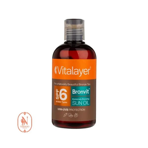 روغن آفتاب برنزه کننده SPF6 صورت و بدن برن ویت ویتالیر حجم 250 میل