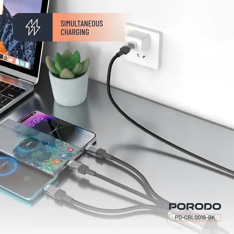 کابل شارژ پرودو مدل PORODO PD-CBL0019-BK — تصویر ۵