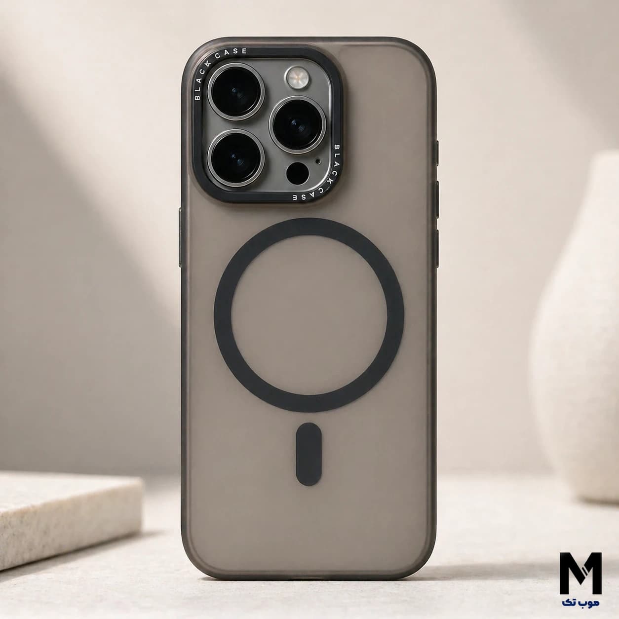 قاب آیفون iPhone 15 Pro Magsafe Matte Gray مگ سیف مات