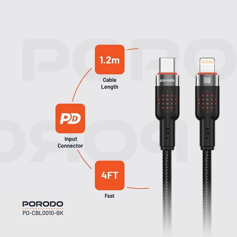 کابل شارژ پرودو مدل PORODO PDCBL0010 — تصویر ۳