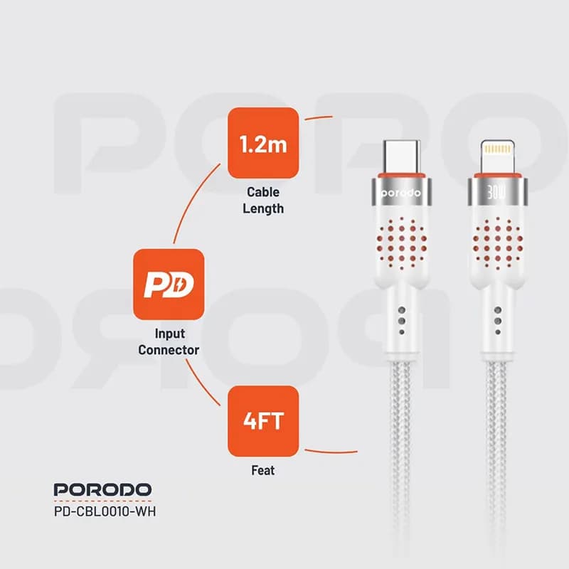 کابل شارژ پرودو مدل PORODO PDCBL0010 — تصویر ۴