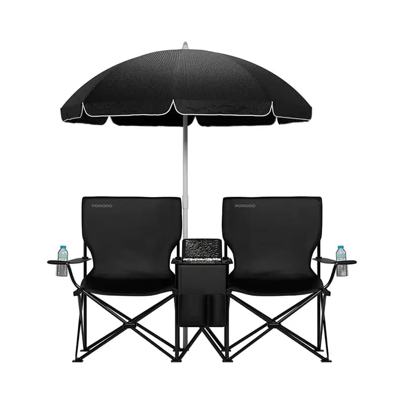 صندلی کمپینگ و چتر پرودو مدل PORODO PDLFSTCH21BK — تصویر ۳