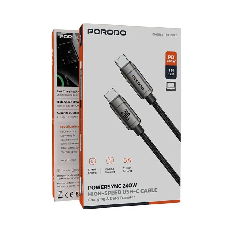 کابل شارژ پرودو مدل PORODO PDUC95GY — تصویر ۲