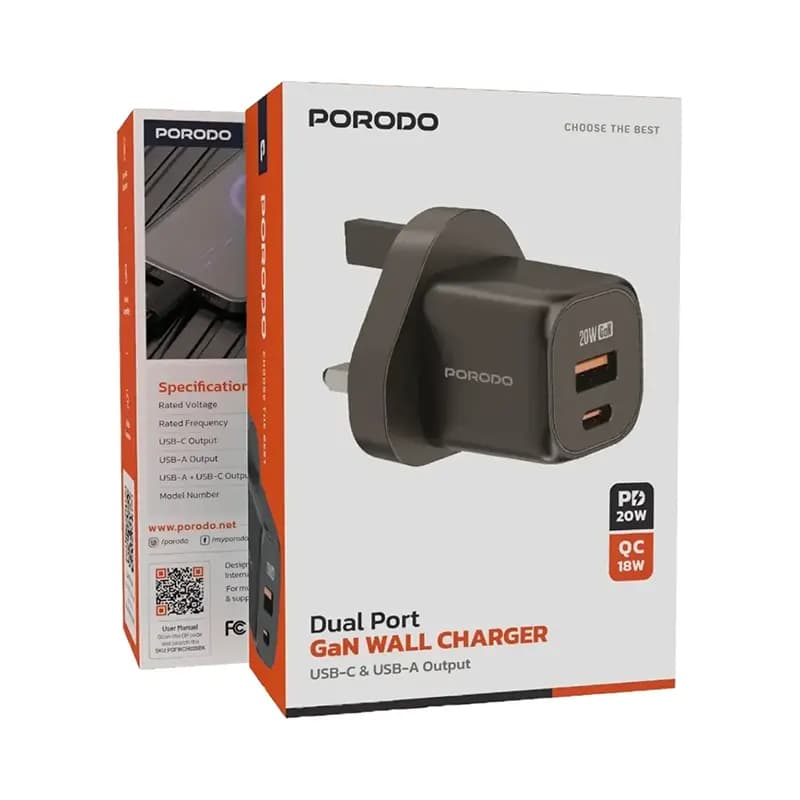 شارژر دیواری پرودو مدل PORODO PDFWCH028BK — تصویر ۲