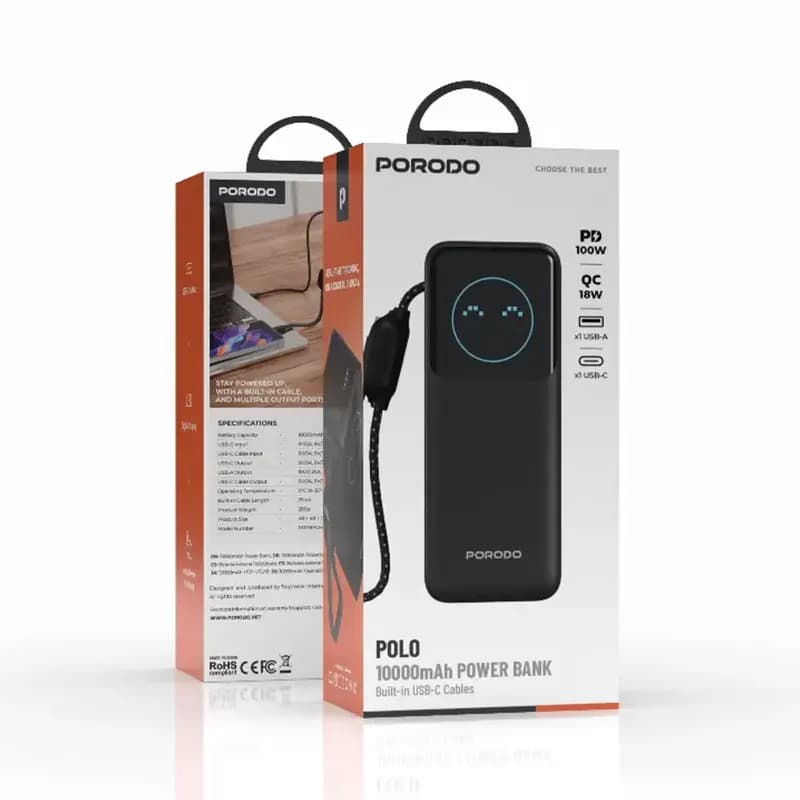 پاوربانک پرودو مدل PORODO PDPBFCH0102BK — تصویر ۴