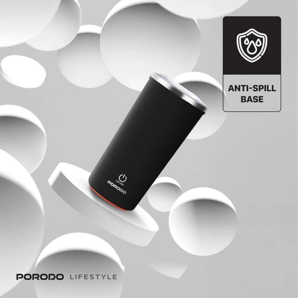 ماگ همزن دار پرودو Porodo Auto-Stirring Insulated Mug PD-LFST138 – مشکی — تصویر ۲