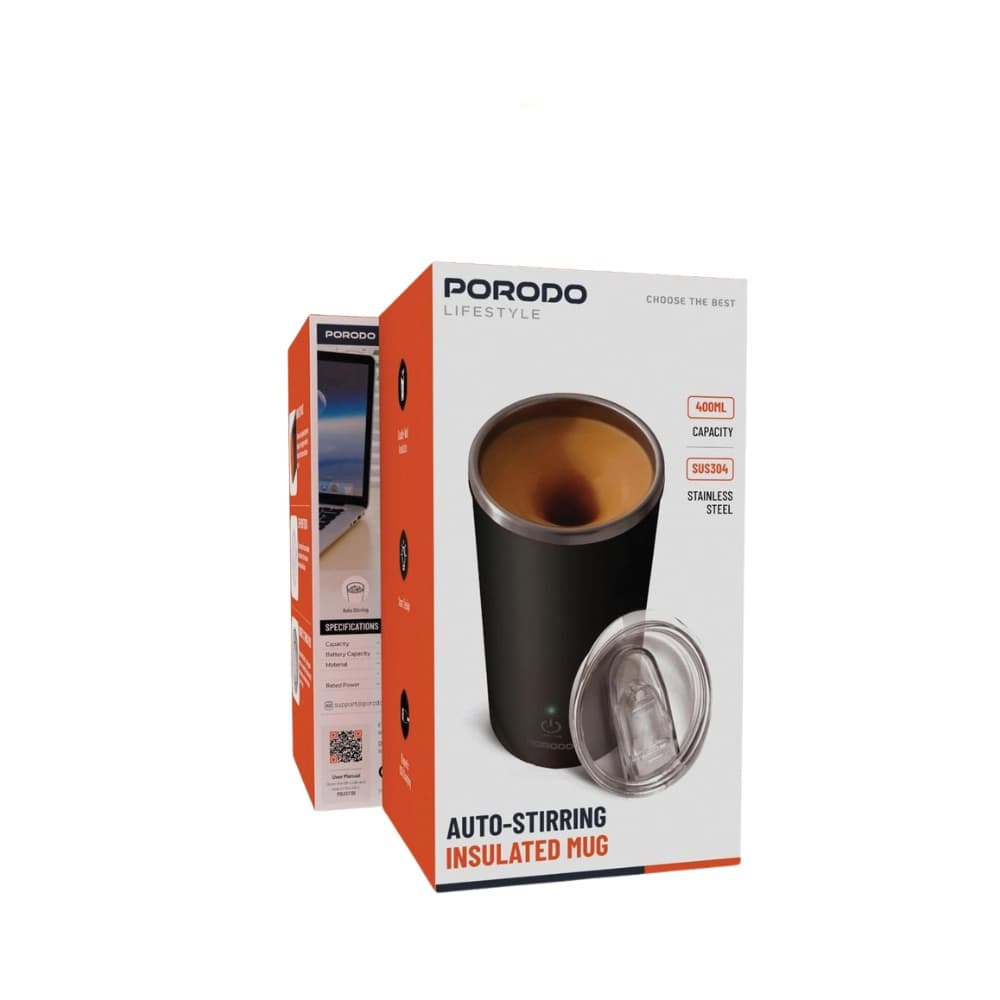ماگ همزن دار پرودو Porodo Auto-Stirring Insulated Mug PD-LFST138 – مشکی