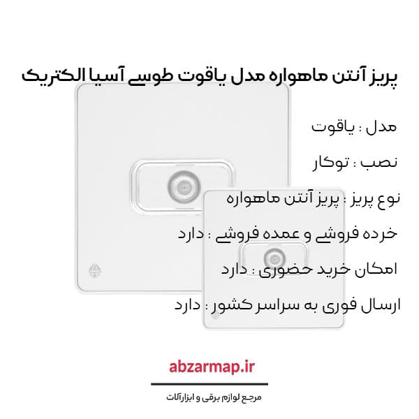 پریز آنتن ماهواره مدل یاقوت طوسی آسیا الکتریک — تصویر ۳