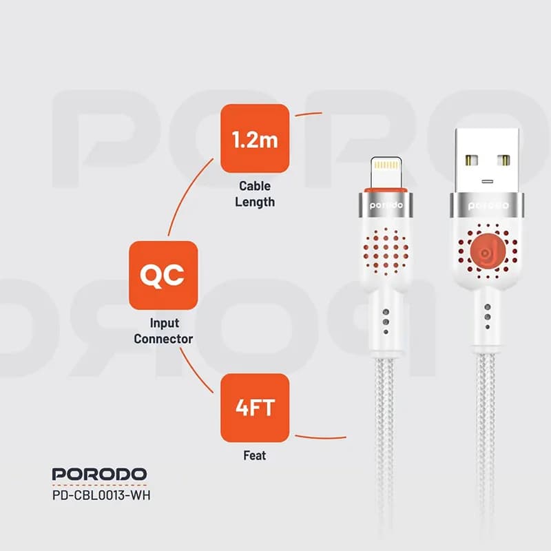 کابل شارژ پرودو مدل PORODO PD-CBL0013-BK — تصویر ۴