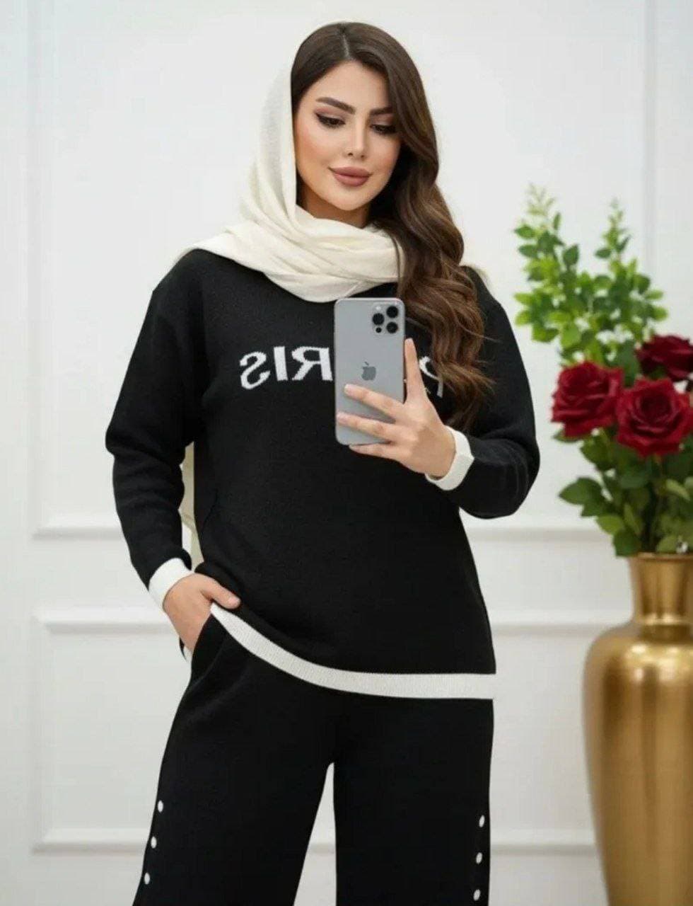 ست شومیز و شلوار بافت پاریس انتخابی هوشمند انه — تصویر ۳