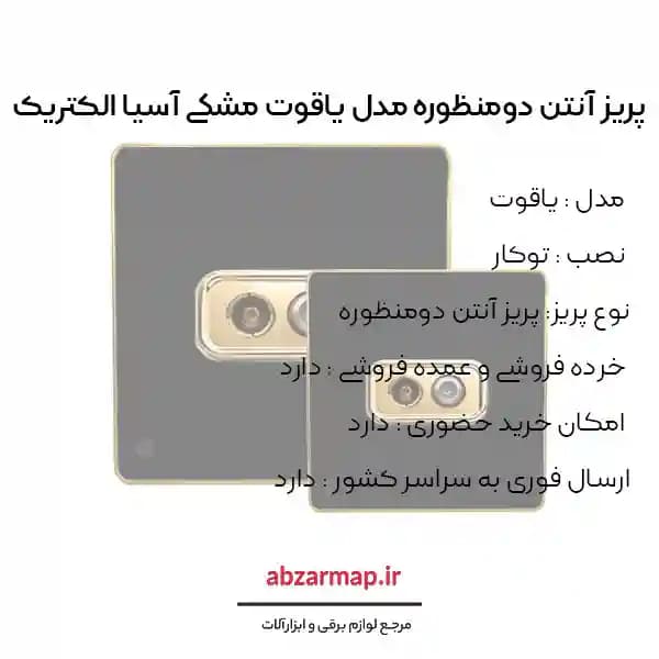 پریز آنتن دومنظوره مدل یاقوت مشکی آسیا الکتریک — تصویر ۳