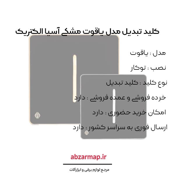 کلید تبدیل مدل یاقوت مشکی آسیا الکتریک — تصویر ۴