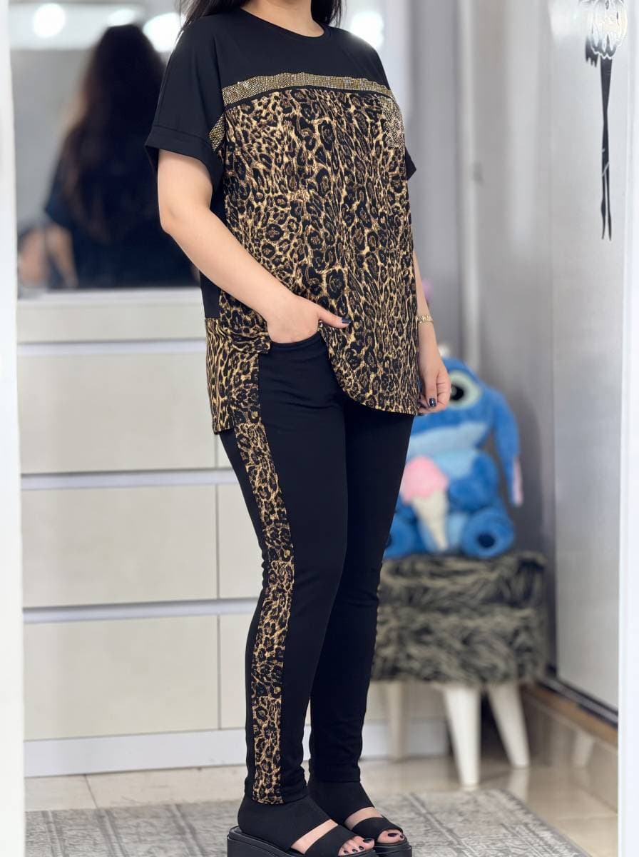 ست تیشرت و شلوار ساتین راحت و در عین حال جذاب — تصویر ۴