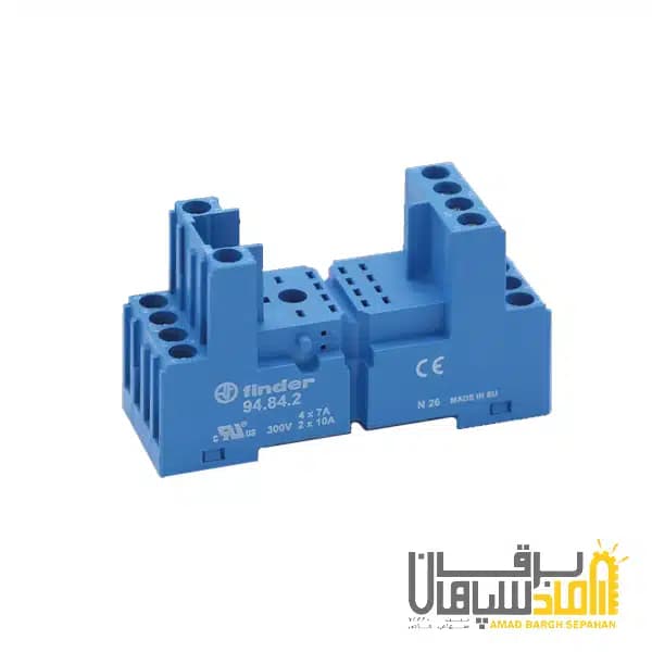 سوکت Finder فیندر نصب رله 5534 و ماژول 9902و جامپر 09406 با نگهدارنده فلزی مدل SMA 9484.2