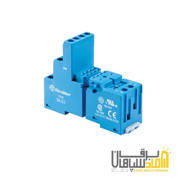 سوکت Finder فیندر نصب رله 5534 و ماژول 9902 با نگهدارنده فلزی مدل SMA 9404
