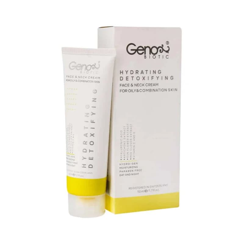 کرم رطوبت رسان صورت و گردن ژنوبایوتیک مناسب پوست چرب 50ml