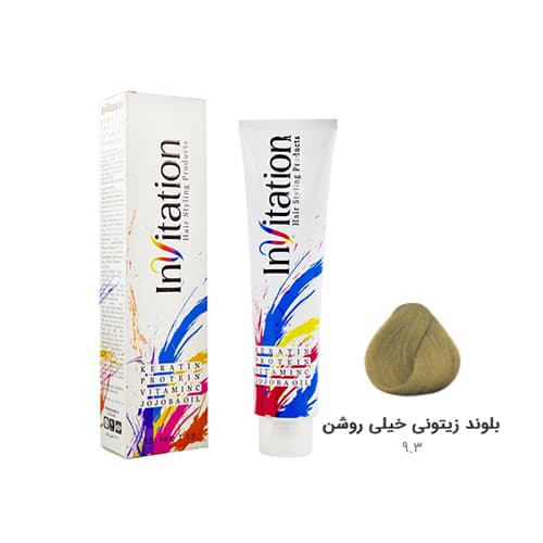 اینویتیشناینویتیشنرنگ مو اینویتیشن شماره ۹.۳ رنگ بلوند زیتونی خیلی روشن