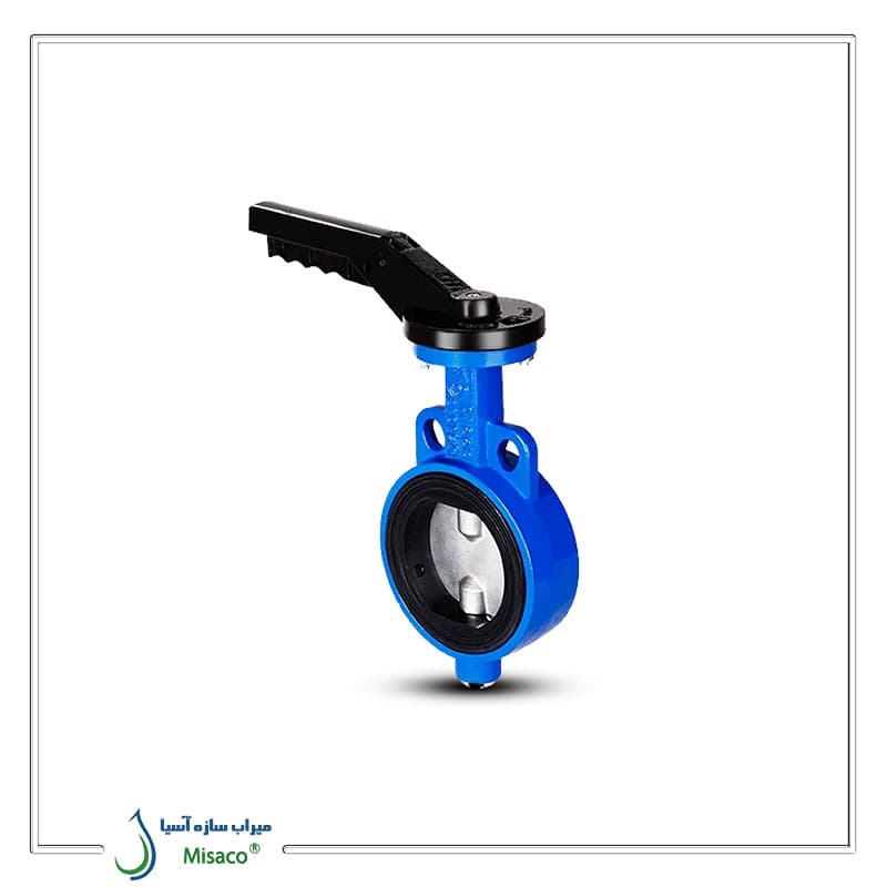 شیر پروانه ای (ویفری) اهرمی با دیسک استیل 304 میراب — تصویر ۲