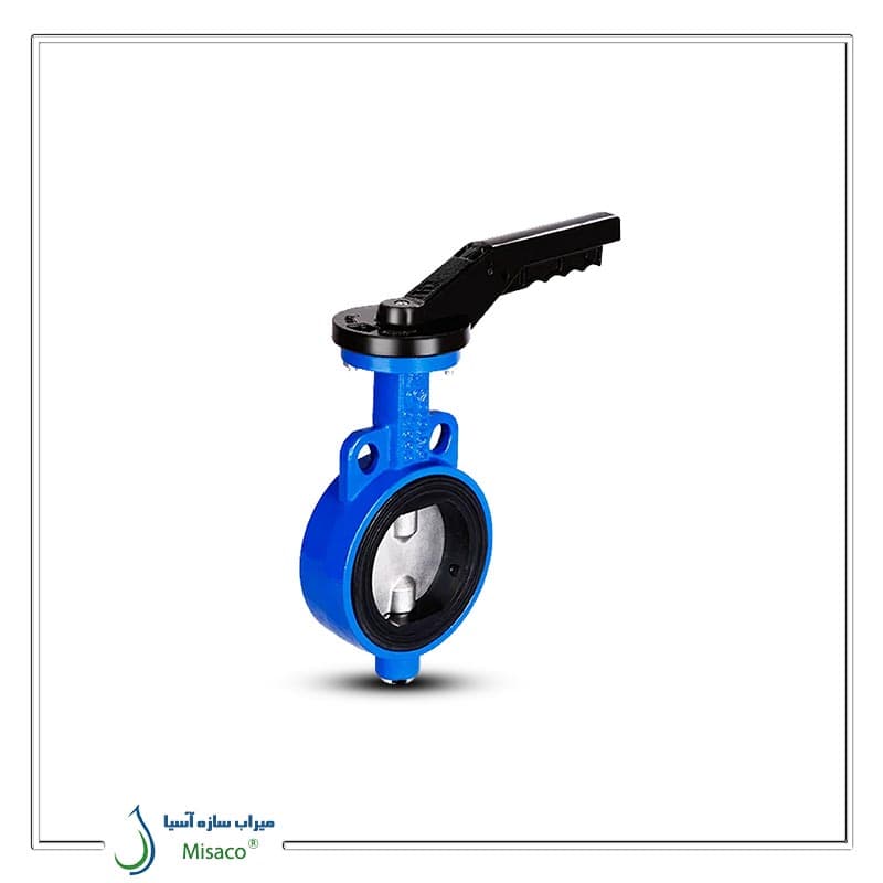 شیر پروانه ای (ویفری) اهرمی با دیسک استیل 304 میراب — تصویر ۵