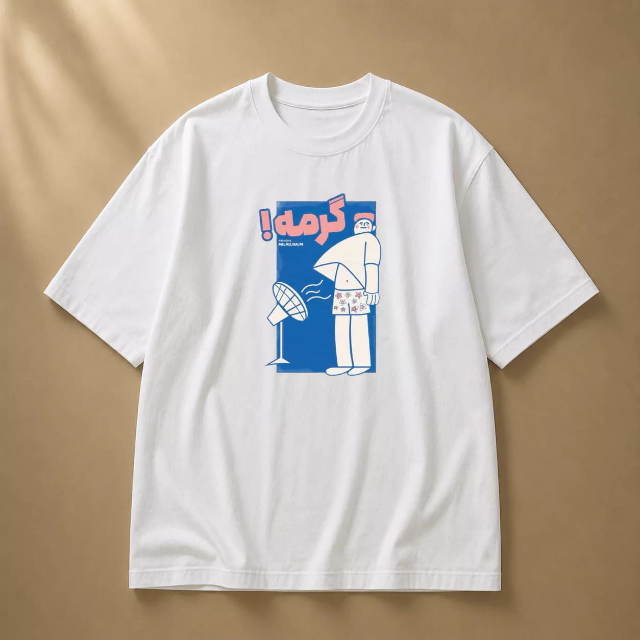 تیشرت پنبه دو نخ طرح گرمه