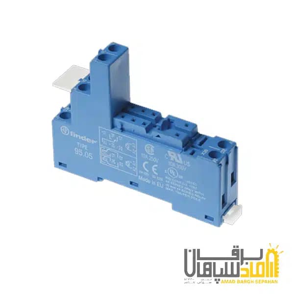 سوکت Finder فیندر نصب رله 4051،4052،4061 و ماژول 9902 و جامپر 09518 با نگهدارنده پلاستیکی مدل SPA 9505