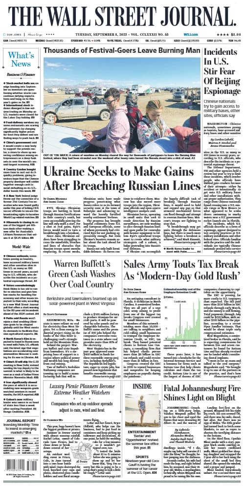 کتاب The Wall Street Journal 5 September 2023 (وال‌استریت ژورنال، ۵ سپتامبر ۲۰۲۳) نسخه انگلیسی PDF