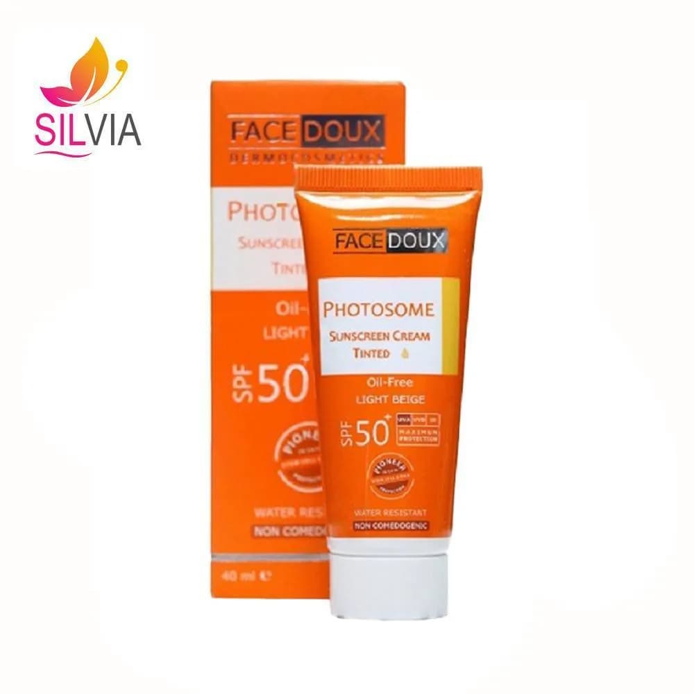 کرم ضدآفتاب رنگی بژ روشن فوتوزوم SPF50 فیس دوکس 40 میل — تصویر ۲