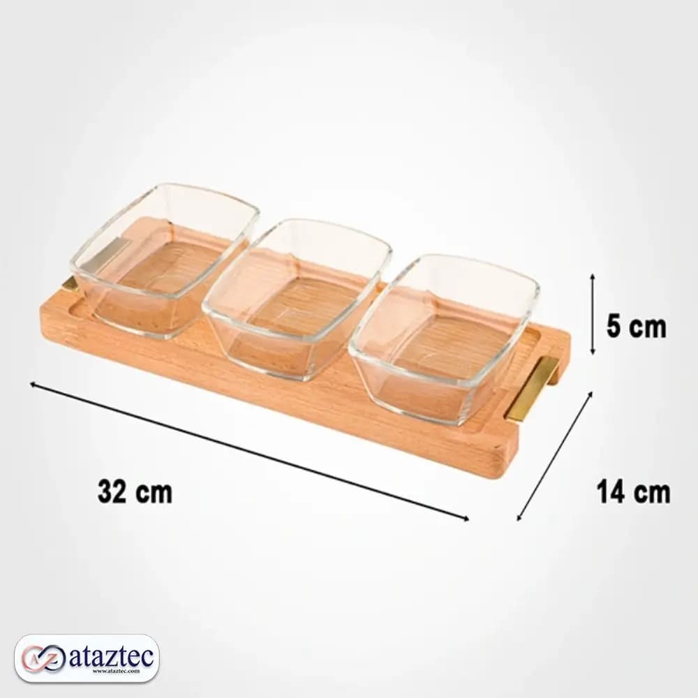 اردوخوری مستطیل 3خانه زیره چوبی لیمون کد 2245 — تصویر ۲