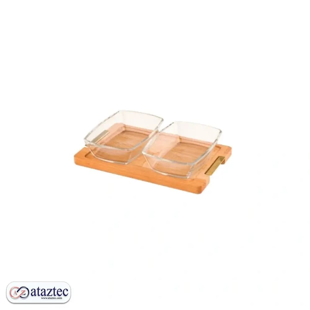 اردوخوری مستطیل پایه چوبی لیمون دو عددی کوچک کد 2246